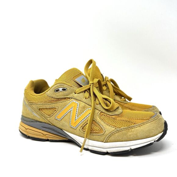 New Balance 990 V4 Yellow Suede Running Shoes Made in USA Men 5 Women 6.5 - Picture 1 of 8